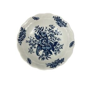 Vtg Booths England Peony A8021 Cereal Bowl Blue White Floral Cottagecore